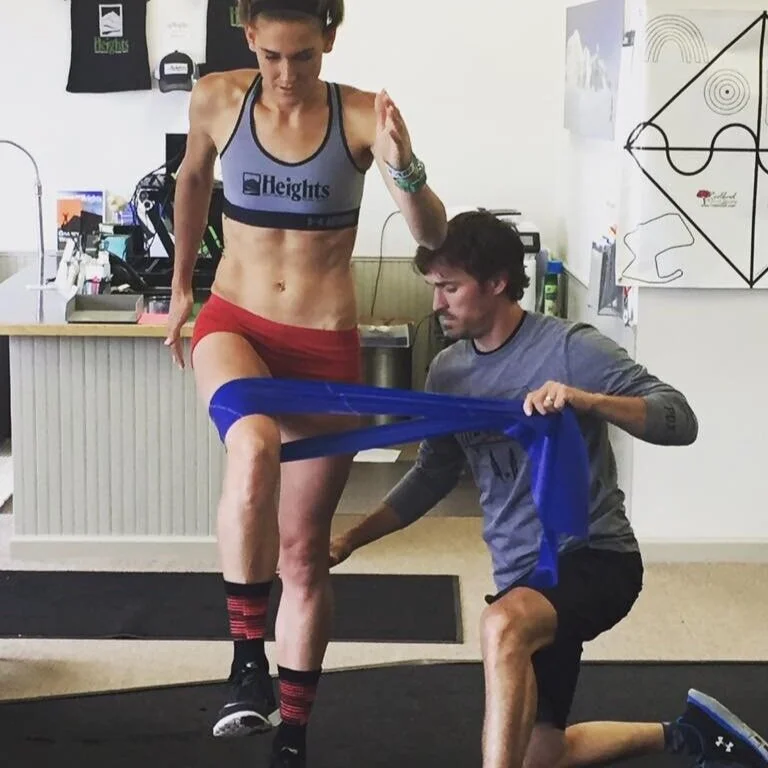 An athlete in a training session at Heights