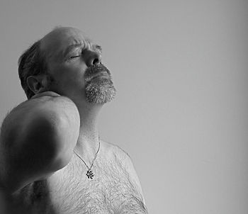 Person with neck pain