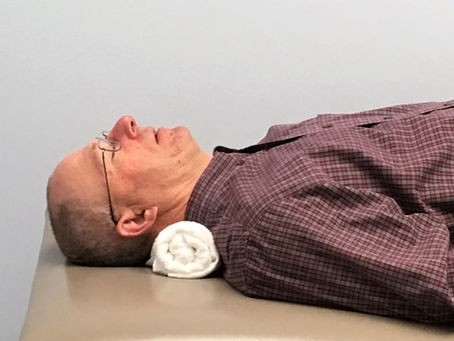 Person with posture-related headache